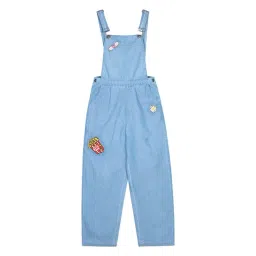 Budding Bees Kids Blue Solid Jumpsuit-picture-20