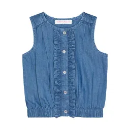 Budding Bees Kids Blue Solid Top-picture-34