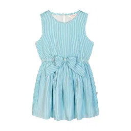 Budding Bees Kids Blue Striped Dress-picture-37