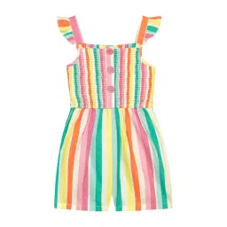Budding Bees Kids Multicolor Striped Playsuit-picture-23