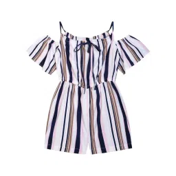 Budding Bees Kids Multicolor Striped Playsuit-picture-12