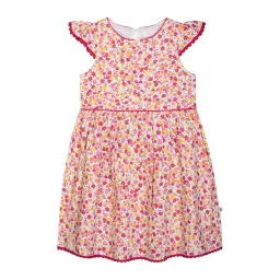 Budding Bees Kids Pink Floral Print Dress-picture-30