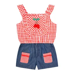 Budding Bees Kids Red & Blue Checks Top with Shorts-picture-18