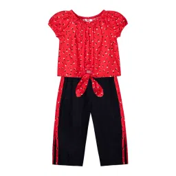Budding Bees Kids Red & Navy Floral Print Top with Pants-picture-45