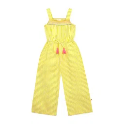 Budding Bees Kids Yellow Striped Jumpsuit-image-43