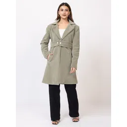 buffaro Tweed Solid Coat For Women-picture-21