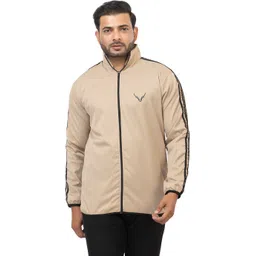 BUFFARO Men's Polyester Zipper Mock Collar Windcheater Solid Men Wind Cheater-picture-13