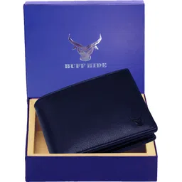 buffhide Men Casual, Formal Blue Genuine Leather RFID Wallet-picture-18