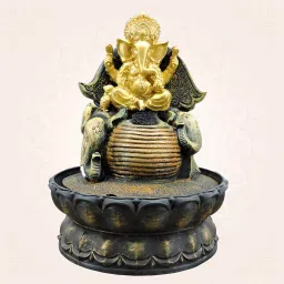 Buildream Water Fountain with Lord Ganesha Led Lights Motor Pump with Flow Control Switch-picture-26