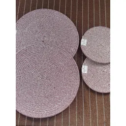 BulkySanta Maroon 4 Pcs Round Table Placemats-picture-41