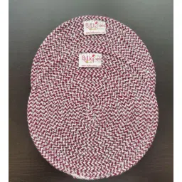 bulkysanta Maroon Cotton Round Shaped Dia 9 (Set of 2) Placemat-picture-12