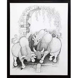 Bull Face (Pen And Pencil Painting By Naga Reddy)-picture-18