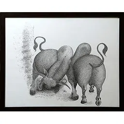 Bull Fighting 3 (Pen And Pencil Painting By Naga Reddy)-picture-28