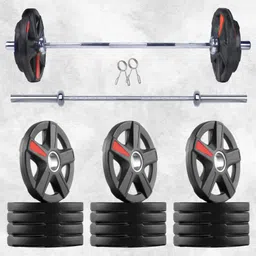 bullar 15 kg Xmark Rubber 10kg to 150kg Home Gym Set with 6ft Olympic Barbell Home Gym Combo-picture-20