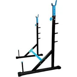 BULLAR Adjustable Squat Rack with Safety Bars, Idol for Bench Press, and Squat Rack (Squat Stand, Upright, 100 kg) Black and Blue-picture-27