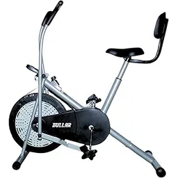 Bullar Air Bike Exercise Cycle with Moving/Stationary Handles, Adjustable Resistance with Cushioned Seat & Back Support, Max User Weight 100 Kg (Grey & Black (Air bike + Backrest))-picture-30