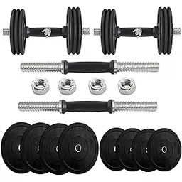BULLAR Customizable Home Gym Set and Dumbbells Set with Steel, Iron, Rubber, Rubber Coated Weight Plates, Complete Home Gym Combo, Home Gym (Dumbbell Rods, Rubber, 20 KG)-picture-16