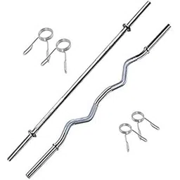 BULLAR Weight Lifting Rod, Fitness Combo of 3Ft Curl Rod and 3Ft Straight Rod with 2 Pair Spring Lock for Exercise Weight Lifting Bar, Gym Rod/Gym Bar, Rods Combo, Home Gym (3FT,3FT-19MM)-picture-17