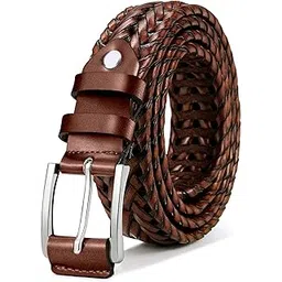 bulliant Mens Belts, Leather Woven Braided Belts for Men Casual Jeans Golf,Anyfit,Gift Boxed, Light Brown 1482, 40"-44"Waist Adjustable-picture-26