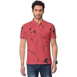 bullmer Beige Trendy Printed Half Sleeve Polo T-shirt for Mens-picture-35