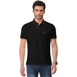 Bullmer Black Cotton Regular Fit Polo T-Shirt-picture-46