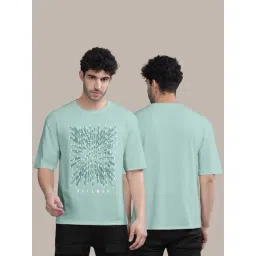 BULLMER Green Loose Fit Printed Oversized T-Shirt-picture-17