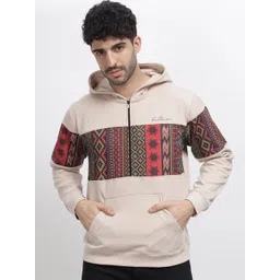 BULLMER Men Grey Melange Printed Hooded Sweatshirt-picture-31