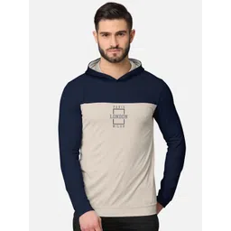 BULLMER Men Navy Blue Front & Back Printed Hooded Sweatshirt-picture-32