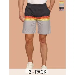 BULLMER Men Pack of 2 Abstract Printed Regular Fit Shorts-picture-23