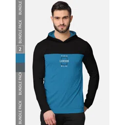 BULLMER Men Pack of 2 Black & Grey Printed Hooded Sweatshirt-picture-41