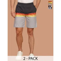 BULLMER Men Pack Of 2 Graphic Printed Regular Fit Shorts-picture-21