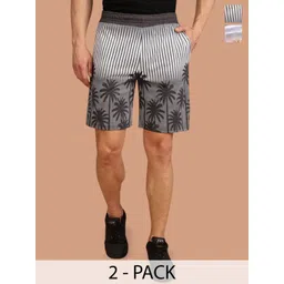 BULLMER Men Pack of 2 Graphic Printed Regular Fit Shorts-picture-19