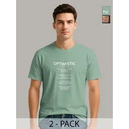 BULLMER Men Pack of 2 Typography Printed Round Neck Cotton T-shirts-picture-35