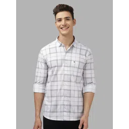 BULLMER Men Spread Collar Checked Cotton Casual Shirt-picture-20