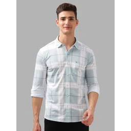 BULLMER Men Spread Collar Checked Cotton Casual Shirt-picture-24