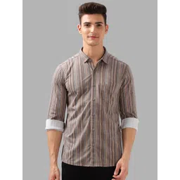 BULLMER Men Spread Collar Multi Striped Cotton Casual Shirt-picture-14