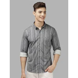 BULLMER Men Spread Collar Multi Striped Cotton Casual Shirt-picture-12