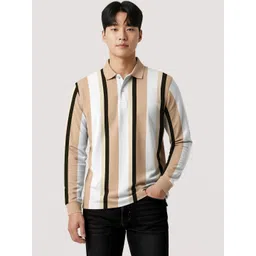 BULLMER Men Striped Polo Collar T-shirt-picture-34