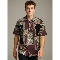 BULLMER Printed Spread Collar Regular Fit Casual Shirt-picture-39