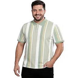 bullmer Trendy Colour-Block/Striped Printed Collar/Polo Neck Plus Size Tshirt for Men | Men’s Polo T-Shirts in Plus Sizes only-picture-42