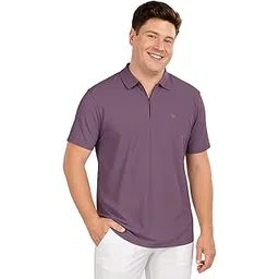 bullmer Trendy Solid Zipper Collar/Polo Neck Plus Size Tshirt for Men | Men’s Polo T-Shirts in Plus Sizes only-picture-13