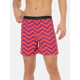 bummer Men Red & Blue Chevron Printed Micro Modal Boxers-picture-21