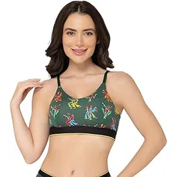 bummer Women's Wirefree Non Padded Printed Bralette | Full Coverage Bra with Adjustable Straps-picture-34