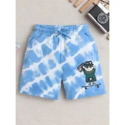 Bumzee Blue Cotton Printed Shorts for Boys-picture-17