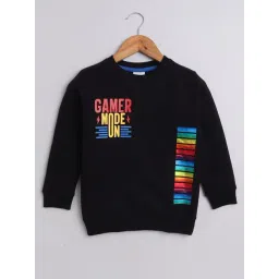 Bumzee Boys Black Printed Regular Fit Sweatshirt-picture-36