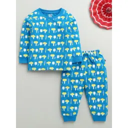 Bumzee Boys Blue Cotton Graphic T-Shirt with Pyjama-picture-28
