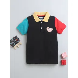 BUMZEE Boys Colourblocked Polo Collar Cotton T-shirt-picture-31