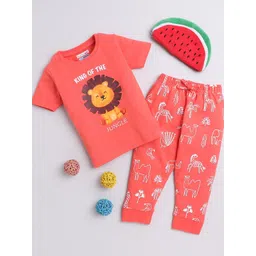 BUMZEE Boys Graphic Printed Pure Cotton Night Suit image 1