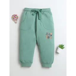 Bumzee Boys Green Cotton Graphic Joggers-picture-35