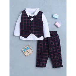 BUMZEE Boys Long Sleeves Pure Cotton Shirt With Trousers & Waistcoat-picture-43